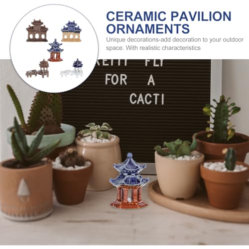 DOITOOL 5PCS Mini Pagoda Garden Statue, Miniature Japanese Style Bonsai Figurines Miniature Asian Decor Mini Zen Garden Accessories Micro Landscape Decoration Fish Tank Aquarium Ornament