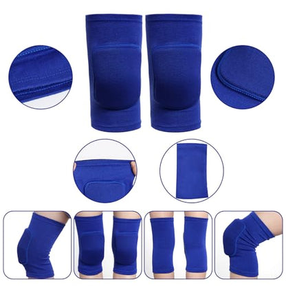 obmwang 2 Pieces Volleyball Accessories Including Volleyball Knee Pads and Volleyball Arm Sleeves with Protection Pads and Thumb Hole for Women Girls Teens Volleyball Training - color: Blue