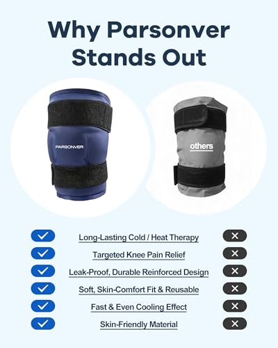 Knee Ice Pack Wrap for Pain Relief, 60-Min Long-Lasting Adjustable Compress