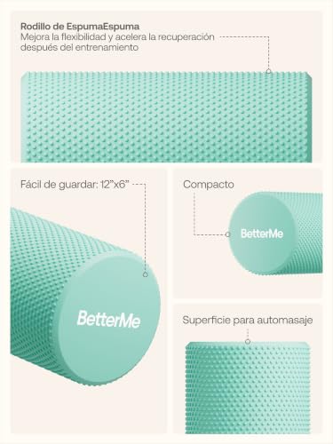 BetterMe Foam Roller for Muscle Recovery – High Density Exercise Roller for Back &Legs – Deep Tissue Massage Roller for Tension, Relief & Stretching (Subtle Mint) - color: Subtle Mint