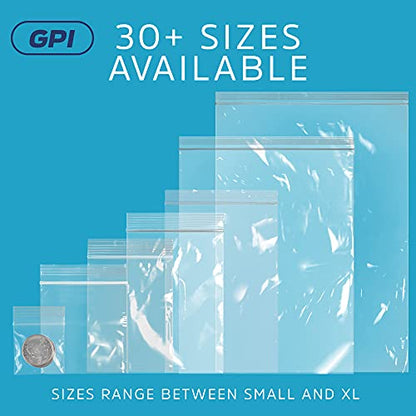 5" x 7" Zip Bags - 200 Count, Small, Clear Plastic Reclosable Zipper Poly Baggies, 2 Mil, with Resealable Zip Top Lock for Packaging Food Storage, Snacks, Candy, Office Supplies & More.