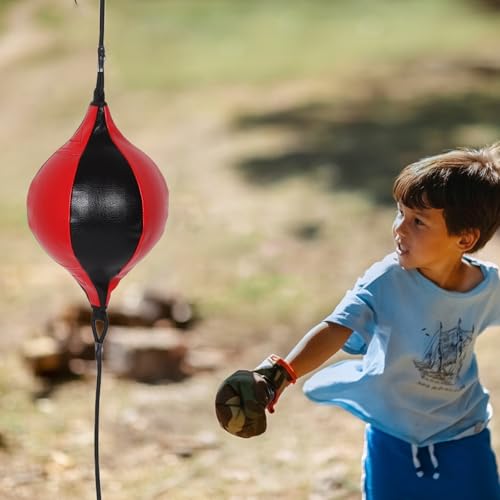 Abaodam Double-End Boxing Speed Bag PU Punching Ball Hanging Reflex Training Tool for Reaction and Eye Coordination Home Exercise