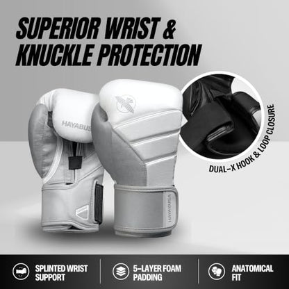 Hayabusa T3 Boxing Gloves - Sparring - color: White/Grey, size: 10oz