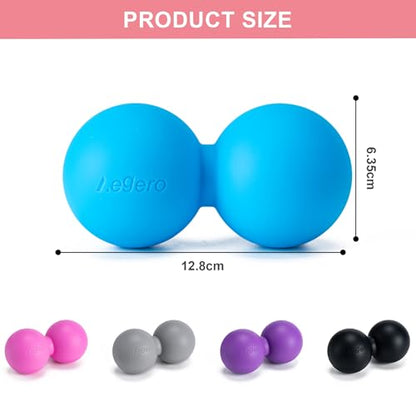 Aegero Peanut Massage Ball-Double Lacrosse Massage Ball (Black Firm Ball) | Mobility Ball for Myofascial Release,Yoga Therapy,Trigger Point Therapy ,Muscle Knots and Acupoint Massage - color: Black