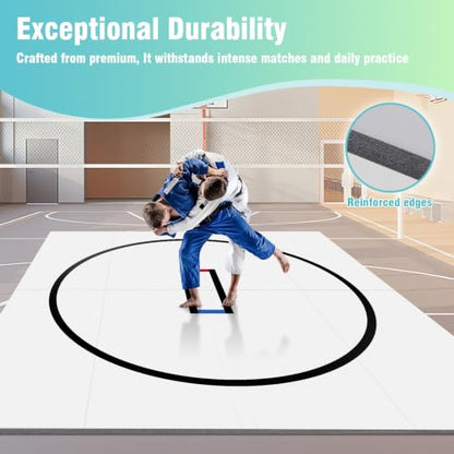 Generic 10x10ft Foldable XPE Jiu Jitsu Floor Exercise Mat for Home Landing Training Mat 1.2inch Thick for BJJ MMA Grappling Martial Art Boxing Judo