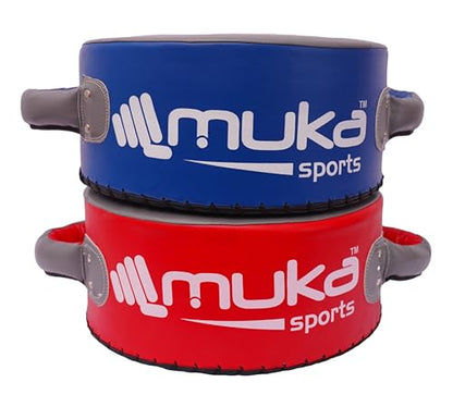 Round Boxing Pad for Men - Synthetic Leather Punching Mitts Coaching Shield - MMA Muay Thai Kickboxing Strike Pads for Karate, Training, Taekwondo, Martial Arts - color: Red