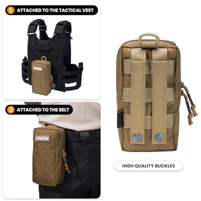 EXCELLENT ELITE SPANKER Tactical MOLLE Pouch EDC Utility Pouches Gadget Organizer Phone Holder Waist Bag Tool Pouch - color: Coyote Brwon