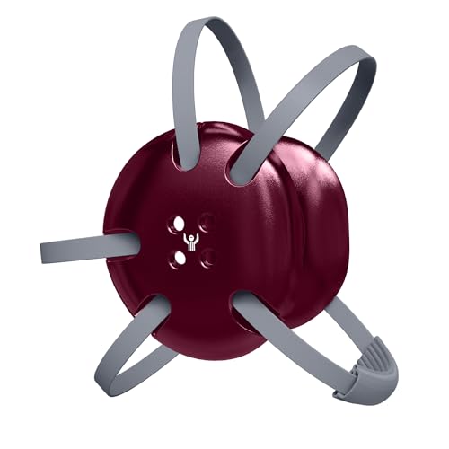 | Wrestling Classic Headgear | Earguard Adult Grappling Head Gear | Adjustable Ear Guards Silver Straps - style: Maroon w/ Silver Straps