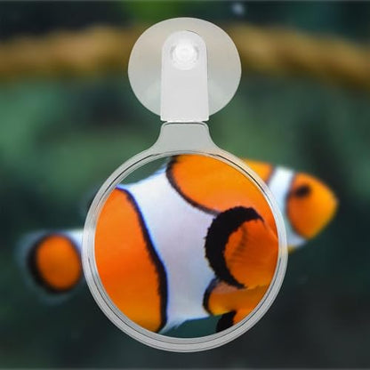 Aquarium Magnifying Glass - Magnifying Glass with Suction Cup | Animal Plant Observation Fish Tank Viewer for Viewing Coral and Taking Pictures