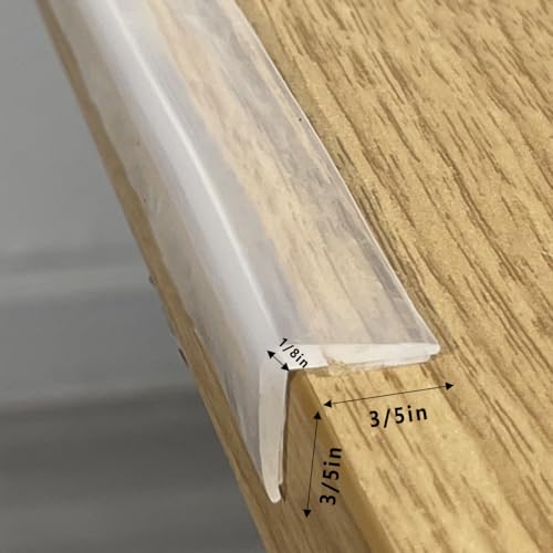 Clear 100% Silicone Edge Protector for Baby Proofing, Pre-Taped Furniture Wall Corner Guards, Damage-Free Toddler Bumper Strip for Wood Mable Table