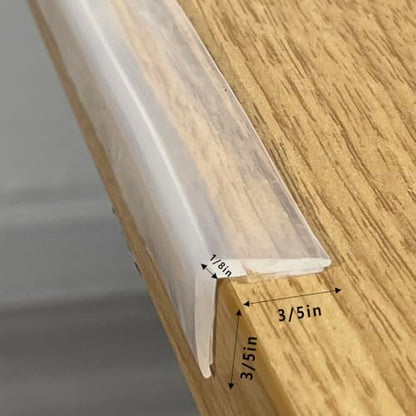Clear 100% Silicone Edge Protector for Baby Proofing, Pre-Taped Furniture Wall Corner Guards, Damage-Free Toddler Bumper Strip for Wood Mable Table