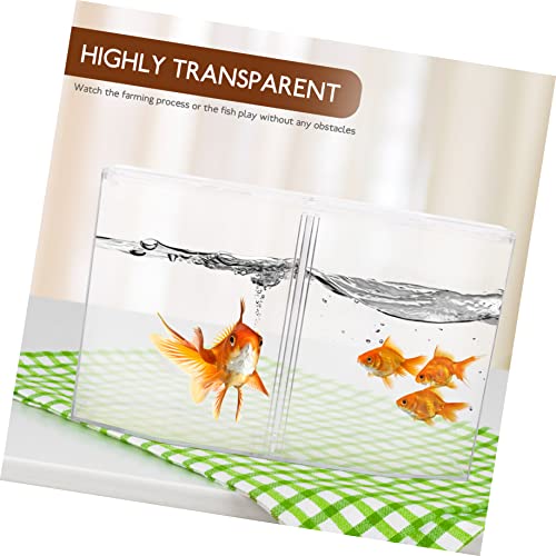 ARTIBETTER Transparent Fish Isolation Tank Two Compartments High- Breeding Box for Betta and Small Fish Aquarium Incubator for Spawning and