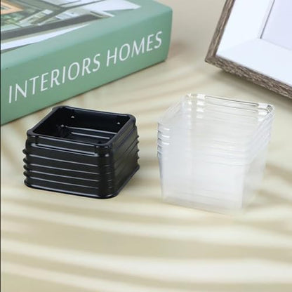 50Pcs Square Plastic Cake Boxes with Lids, 2.73" Clear PET Dessert Containers for Cupcakes, Muffins, Pastries, Bakery Packaging for Wedding, Birthday, Party Favors (black base) - color: black base