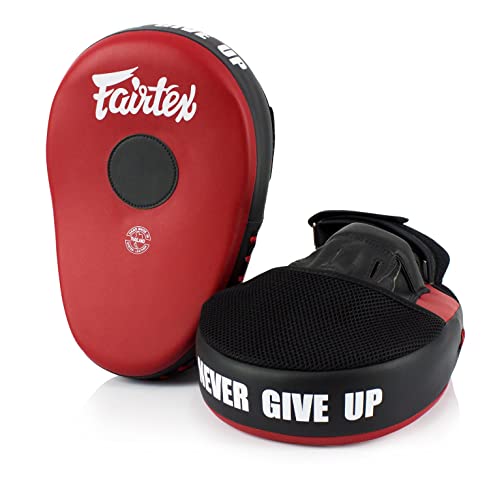 Fairtex FMV13 Maximized Focus Mitts, Muay Thai Kickboxing MMA Punching Pads - color: Red/Black