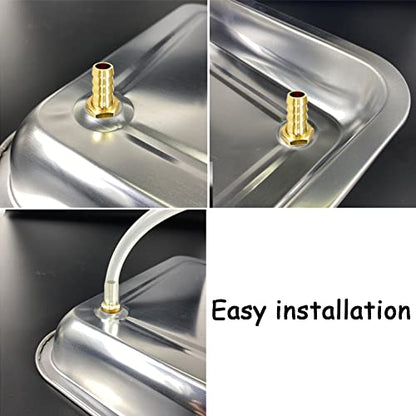 2PCS Brass Straight Bulkhead Fitting 1"OD Thru-Bulk Coupling Tank Connector Hose Pipe Barb Fittings for Water/Oil/Gas