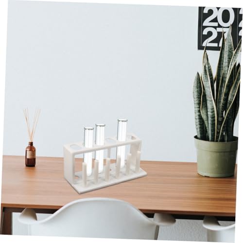 Healifty Plastic Test Tube Rack Holder White Water Quality Test Tube Stand Organizer for Laboratory and Aquarium Use