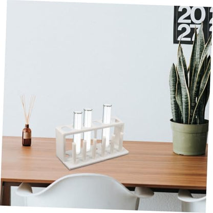 Healifty Plastic Test Tube Rack Holder White Water Quality Test Tube Stand Organizer for Laboratory and Aquarium Use