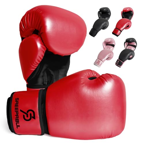 Boxing Gloves for Men & Women, Beginner Kickboxing, 8-16oz - color: Red Blood, size: 12oz