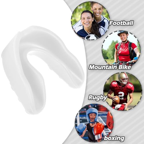 Frienda 50 Pcs Youth Football Mouth Guards Bulk Mouthpiece - color: White, Black