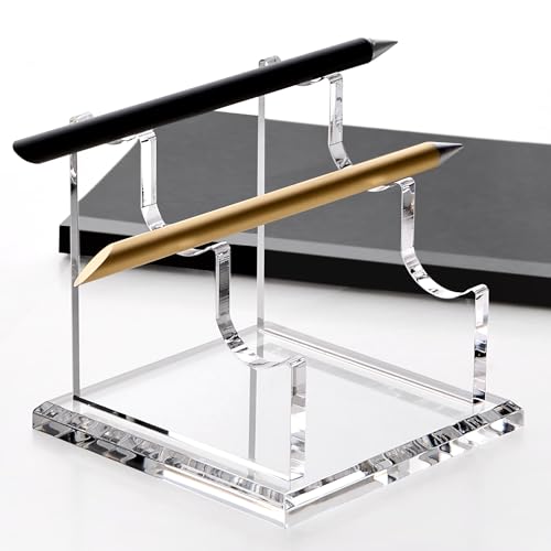 3 Tier Acrylic Pen Holder Display Stand, Fountain Pen Pencil Makeup Brush Rack, Ballpoint Pen Showholder, Paintbrush Drying Rack Organizer Desk for Home School Office or Store Use - style: 3 Tier