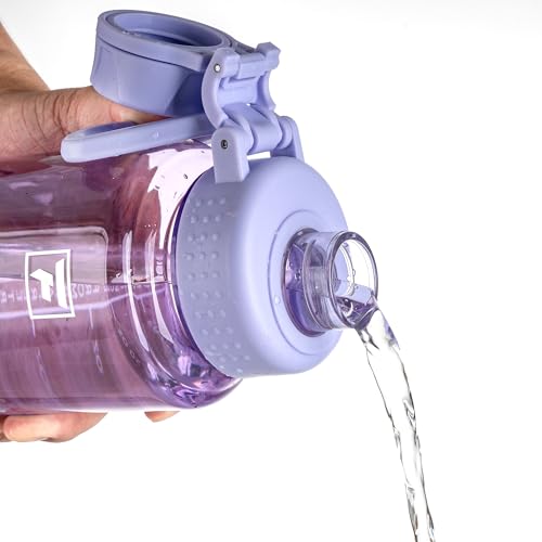 Fanhaw 32 oz Clear BPA-Free Tritan Water Bottle with Fast-Flow Spout Lid, BPA-Free & Leak-Proof Wide-Mouth Reusable Bottle for Gym, School & Office, Back to School Essentials (Amethyst) - color: Amethyst, style: 1 Pack