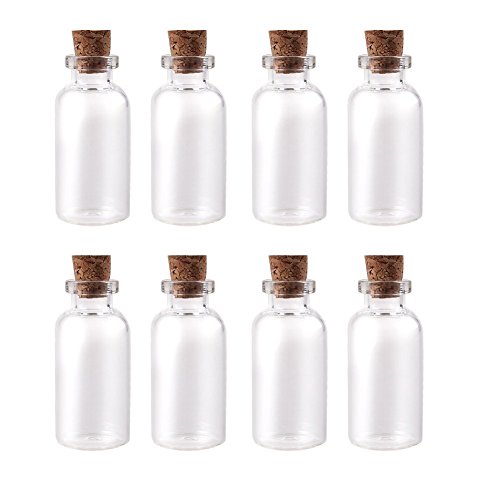 Super Z Outlet Mini Clear Glass Jars Bottles with Cork Stoppers for Arts & Crafts, Projects, Decoration, Party Favors - Size: 1-1/2" Tall X 3/4 Inches Diameter (24 Count)