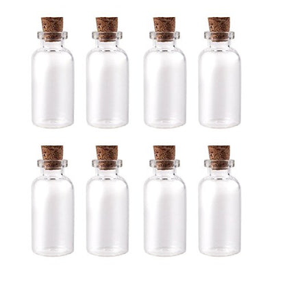 Super Z Outlet Mini Clear Glass Jars Bottles with Cork Stoppers for Arts & Crafts, Projects, Decoration, Party Favors - Size: 1-1/2" Tall X 3/4 Inches Diameter (24 Count)