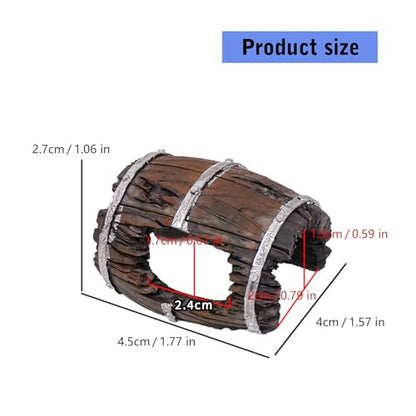 Fishes Tanks Accessory Realistic Aged Barrels Decoration with Moss Texture Suitable for Pet and Reptiles Small Fishes Tanks Accessory