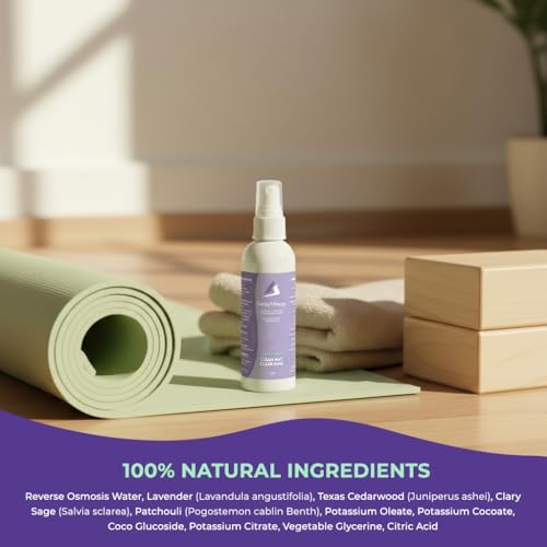 SwaytAway Fitness Mat Mist with Towel, 4oz Travel Size, 1 Pack, Lavender | Yoga Mat Spray with Towel Aromatherapy-Inspired Lavender Essential Oil Blend, Plant-Based, No Rinse, Refreshes & Deodorizes - size: 4 oz - 1 Pack