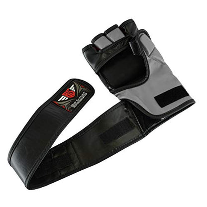 BeSmart UFC Kickboxing Gloves - MMA Sparring & Training Gloves for Mixed Martial-Arts, Adults Men & Women - color: Gray, size: Large
