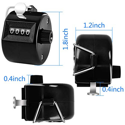 FEBSNOW 2 Pack Tally Counter Clicker 4 Digit Number for School Event - color: Two Black