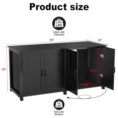 GDLF 100-150 Gallon Fish Tank Stand, 120 Gallon Tank Stand with 60"*24" Tabletop Fits 100/120/150 Volumns Aquariums,2200LBS Capacity Heavy Duty - size: 100-150 Gallon