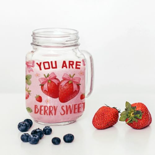 UV DTF Cup Wraps Transfer Stickers Strawberries with Cakes and Bows Pattern, 10 Sheets Waterproof Custom Vinyl Transfer Sticker 16oz Coffee Glass Cup Tumbler Bottle Mug Decals for Men Women - style: Strawberries with Cakes and Bows