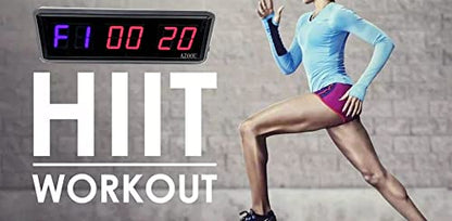 AZOOU Personal Tailor Interval Gym Timer Clock with Countdown countup Stopwatch for Interval & Tabata HIIT EMOM MMA Boxing Interval Training & so on, Blue & Red