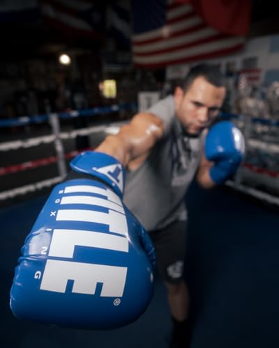 TITLE Boxing Inferno Intensity Elastic Training Gloves - color: Blue/White, size: 18 oz