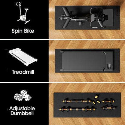 Treadmill Walking Pad Mat for Carpet, for Hardwood Floors, 68"x24", Mat for Under Treadmill/Walking pad/Bike on Carpet, 1/5" Thick Exercise Equipment Mat, No Slip, Noise Shock Absorption (Pack of 2) - size: 68.1"L x 24"W x 0.2"Th (Pack of 2)