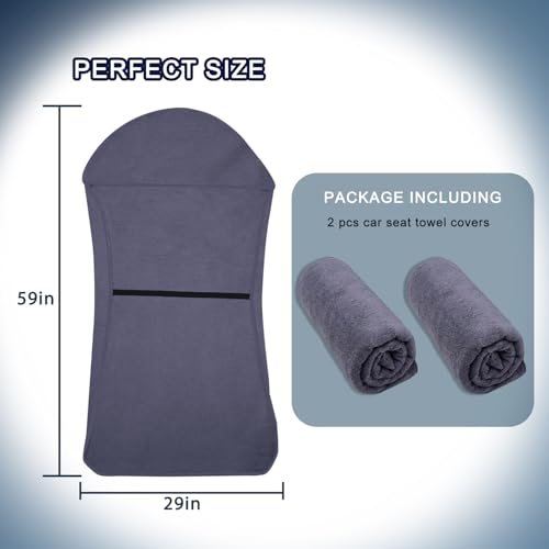 Car Seat Towel Cover, 2pcs Universal Front Seat Protector for Cars, SUVs and Trucks, Sweat Towel Car Seat Cover for Gym, Yoga, Swimming, Pets and Family Travel, Purple Gray - color: Dark Gray