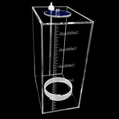 dosing Pump Liquid containers,Liquid srorage Bucket,Aquarium Air Pump Accessories，Reservoir dosing Container Made of acryli (5L/1.32gal Blue lid)