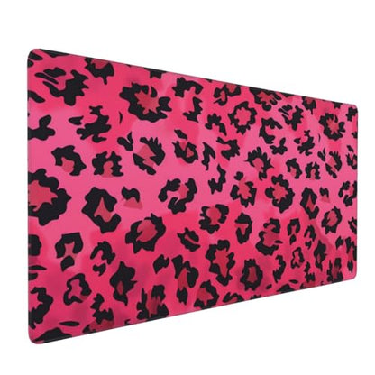 35.4 x 15.7 in, XXL Large Mouse Pad for Desk, Extended Keyboard Mouse Mat for Computer Office, Big Mouse pad with Stitched Edges, Gaming Pc-Pink Leopard Print - color: Pink Leopard Print