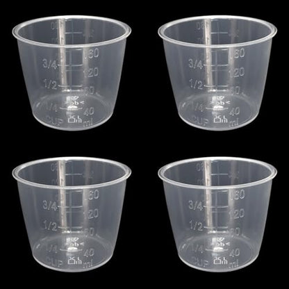 4 Pcs Plastic Transparent Rice Measuring Cups, 160ml 3/4 Cup Rice Cooker Cup Small Laundry Measuring Cup for Cooking,Dog Cat Food Measuring