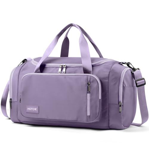 HOTOR Gym Bags for Men & Women with Shoe Compartment & Wet Pocket, Purple | 20.5" x 11.0" x 10.6", Spacious Duffle Bag , Carry On Weekender Bag Portable Sports Duffel Bag for Workout, Fitness, Travel - color: Purple, size: 20.5" x 11.0" x 10.6"
