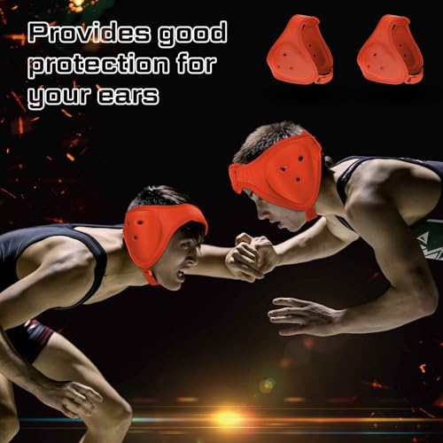 Jerify 2 Pcs Wrestling Headgear for Kid Youth, Orange - color: orange