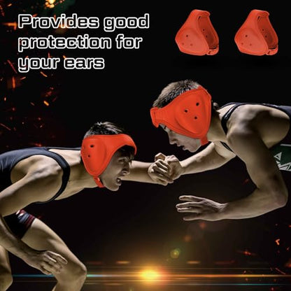 Jerify 2 Pcs Wrestling Headgear for Kid Youth, Orange - color: orange