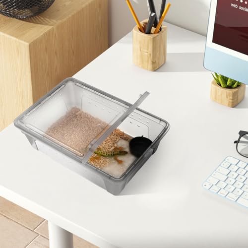 Plastic Reptile Terrarium Box for Small Crawling Pets Easy Assembly and Cleaning Safe Smooth Surface Pet Lizard and Bearded Dragon Enclosure Black Kit