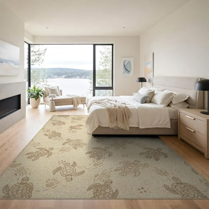 9'x12' Washable Flatwoven Rug, Cream Beachy Bubble Stain Resistant Massive Carpet for Dining Room, Basement, Large Office, Non-Slip Chair-Friendly Mat | Ref:1955150 - color: Beige/Pattern 20, size: 9' x 12' (Rectangular)