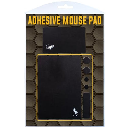 Adhesive Mouse Pad by Gecko Travel Mouse Pad - Sticks to Any Surface - Stick On Portable - Webcam Covers and Screen Cleaner Included (Black) - color: BLACK
