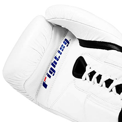 Fury Professional Lace Training Gloves - Lace Up Sparring Gloves for Boxing, Bag, and General Training - color: White, size: 16 oz
