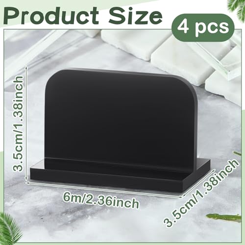 4 Pcs Aquarium Lid Handles Acrylic Fish Tank Cover Handles Adhesive Tank Lid Replacement Handle for Aquarium Fish Tank Lid, 2.36 x 1.38 Inch (Black)