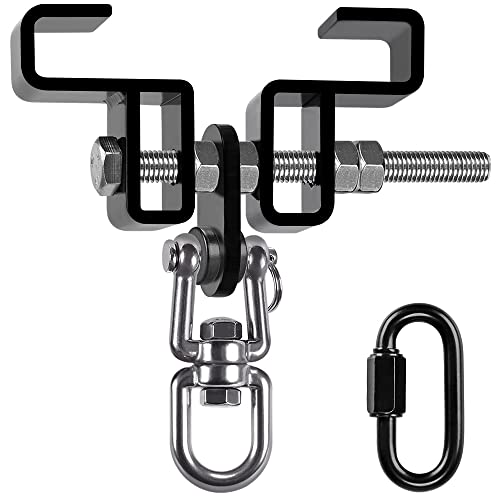 SELEWARE Heavy Duty Punching Bag Hanger, Steel I Beam Clamp for Heavy Bag - color: B. Beam Clamp with Swivel & Carabiner (1 Pack)