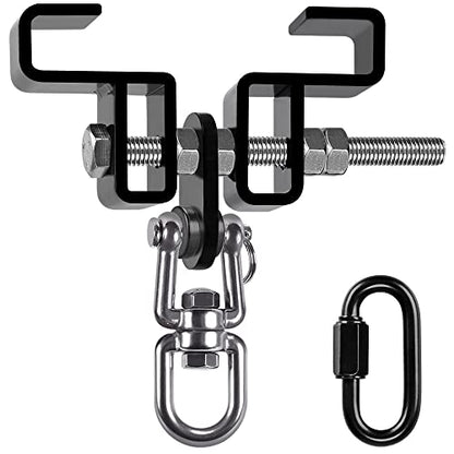 SELEWARE Heavy Duty Punching Bag Hanger, Steel I Beam Clamp for Heavy Bag - color: B. Beam Clamp with Swivel & Carabiner (1 Pack)